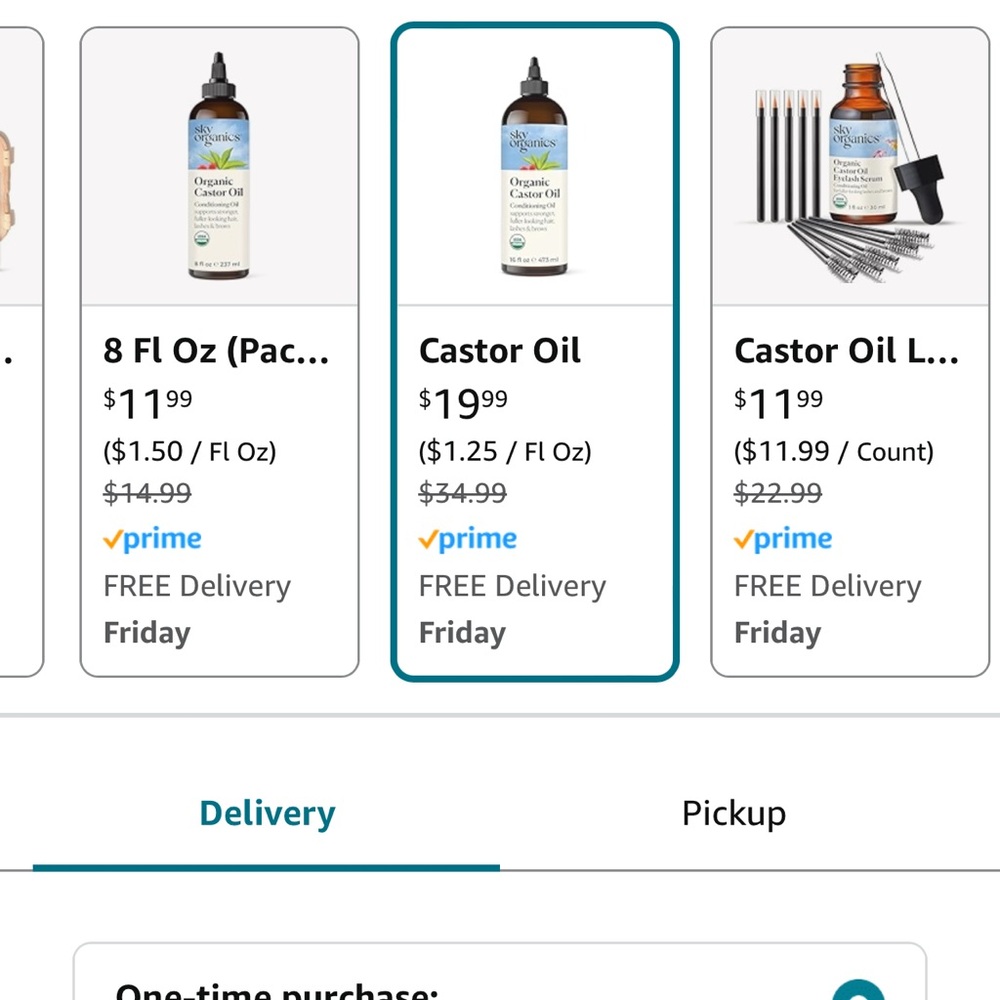 Sky organics castor oil